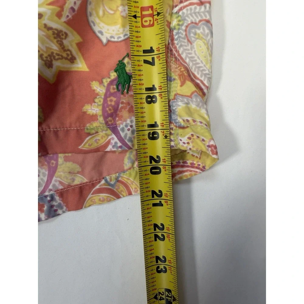 Polo Ralph Lauren Mens XL Paisley Swim Trunks Orange Yellow Floral Pattern
